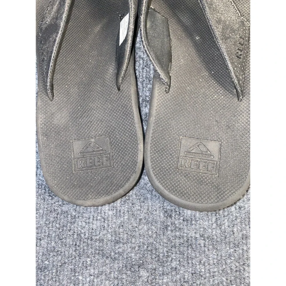 Reef‎ Flip Flop Sandal Men 8 Black Synthetic Upper & Outsole Fanning US7380349